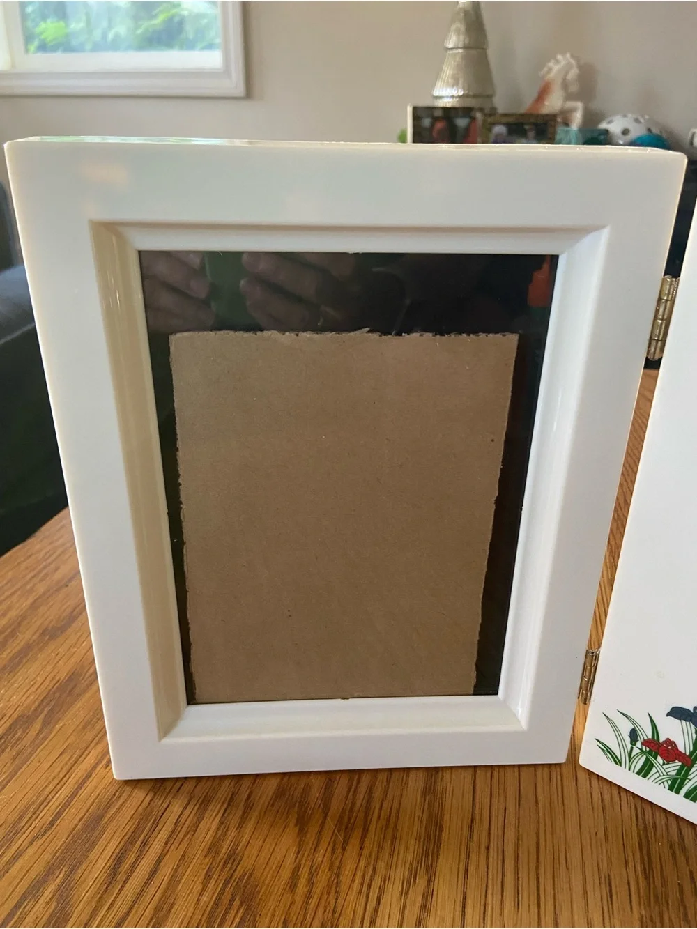 Vintage Japanese Dual Photo Frame & Mantle Clock